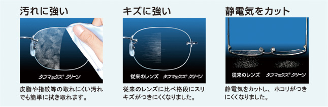 汚れに強い　キズに強い　静電気をカット